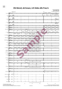Ob blond, ob braun, ich liebe alle Frau'n für Solo-Gesang und Blasorchester - Image 3
